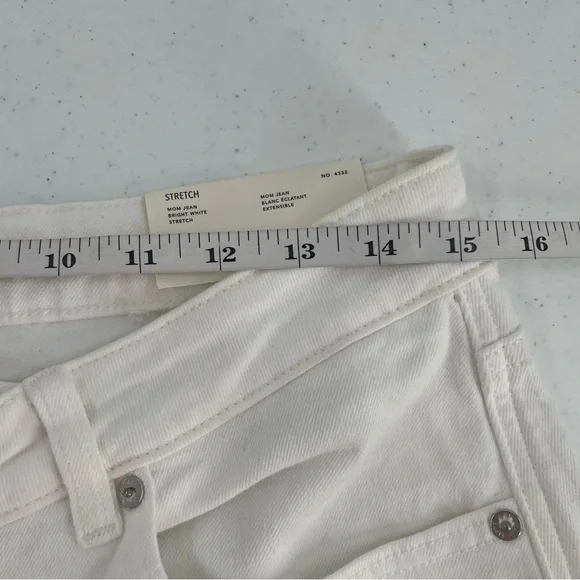 NWT American Eagle White Stretch Denim 5 Pocket Mom Jeans Casual Cotton Blend - Picture 9 of 13